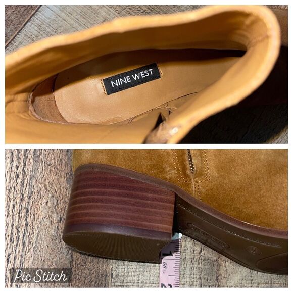 NINE WEST Cabra WOMEN'S BLOCK HEEL ANKLE BOOTIES SIZE 6.5 - Picture 8 of 11